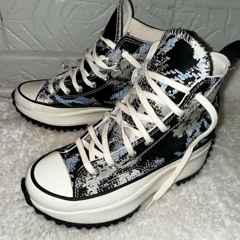 Converse Jacquard Run Star Hike Hi Sneakers Size 37.5 - Picture 2 of 9